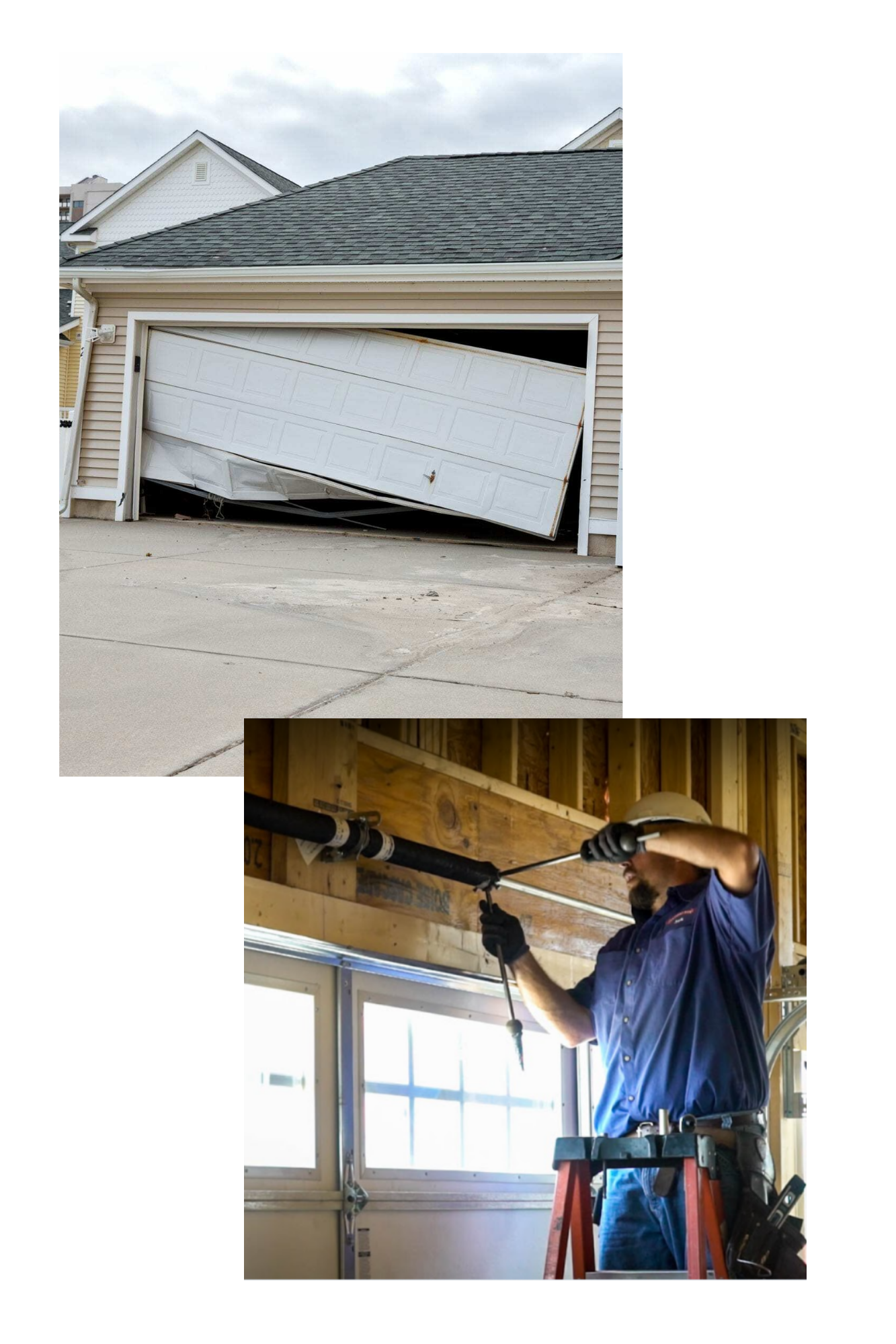 Colage of emergency garage door repair