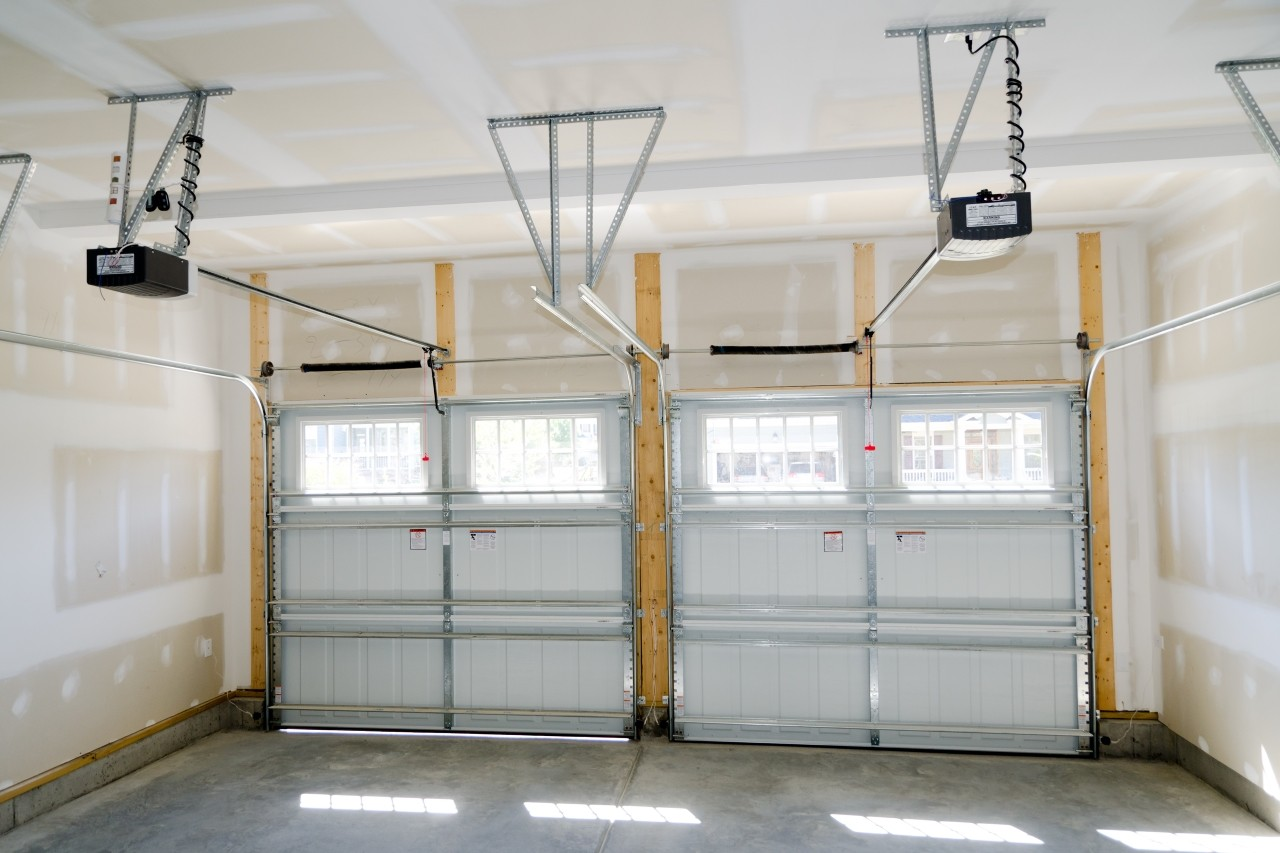 White garage door view from the inside